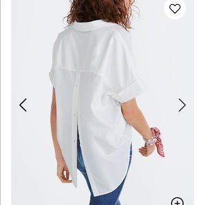 NWT Madewell Courier Button Back Shirt in White